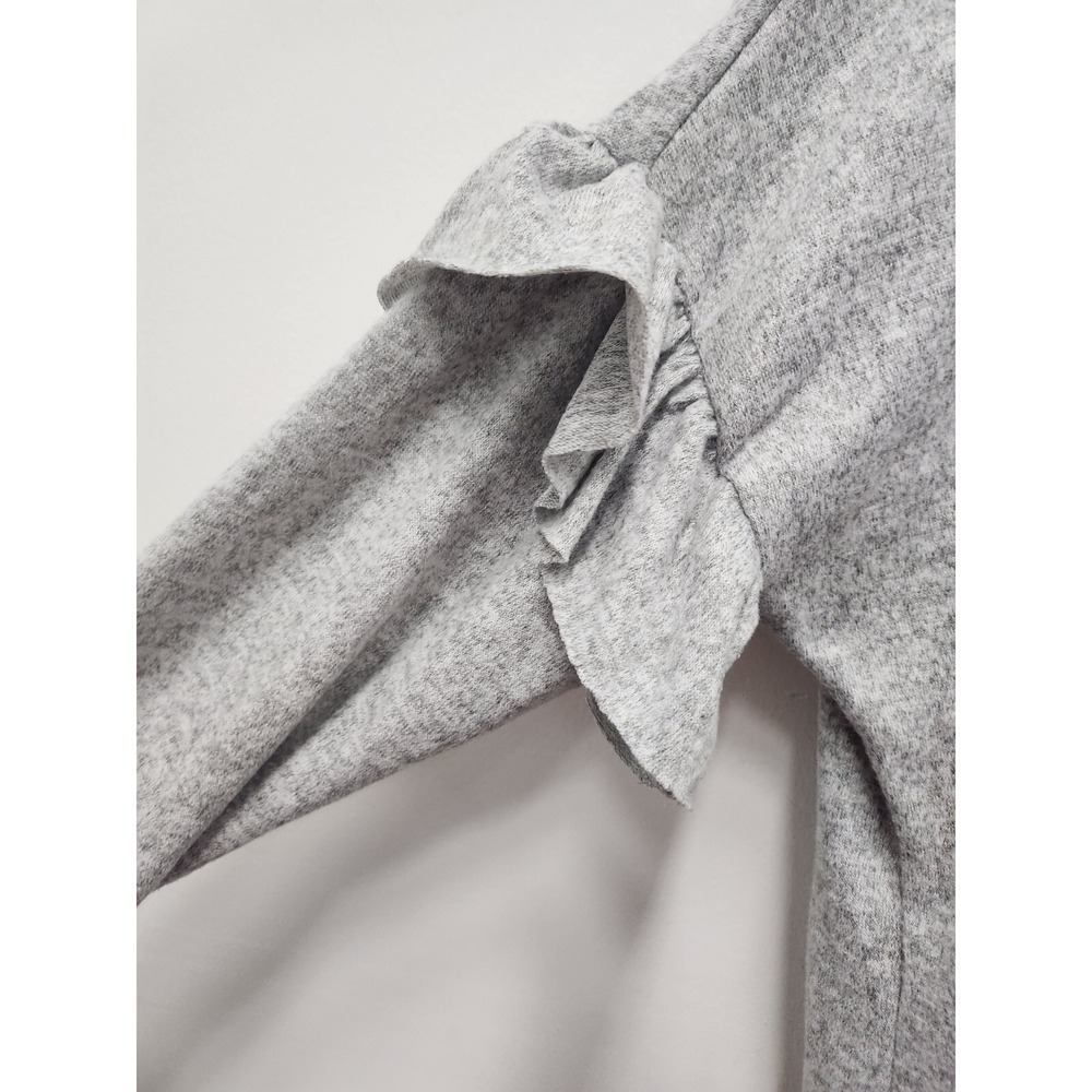 No Comment NY.LA Womens Tunic Top Size 2X Gray Brushed Ruffle Long Sleeve NWT - Picture 2 of 9